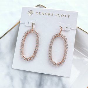 KENDRA SCOTT Elle frame Crystal Rose Gold Earrings